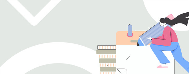 Check-in character flat vector concept operation hand-drawn illustration
