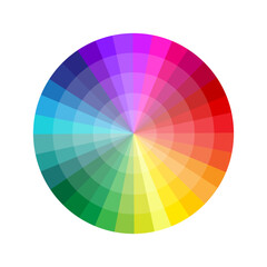 Obraz premium Color wheel icon. Bright spectrum vector. Circular gradient illustration. Vibrant design element.