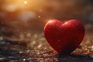 Fototapeta premium Basic podium background for advertising, Love banner for Valentine's Day, generative ai