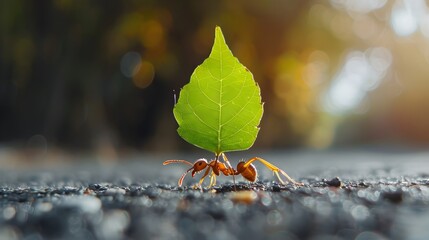 Macro Ant Showcases Natures Strength and Teamwork