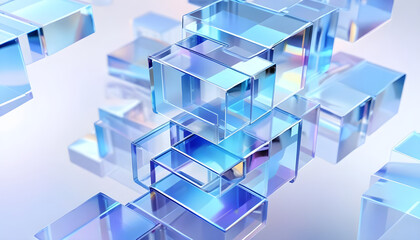 Obraz premium Futuristic rectangle glassmorphism abstract background 3