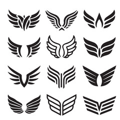 Wing-Like Symbols Vector Set