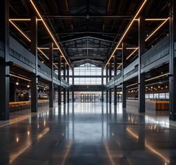 Fototapeta premium modern distribution facility big building interior 