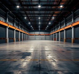 Obraz premium modern distribution facility big building interior 