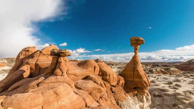 Toadstool Hoodoos In Utah, United States - Timelapse