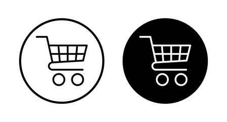 Shopping icon vector isolated on white background. Shopping cart icon. Basket icon. Trolley