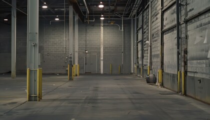Obraz premium small empty warehouse wallpaper