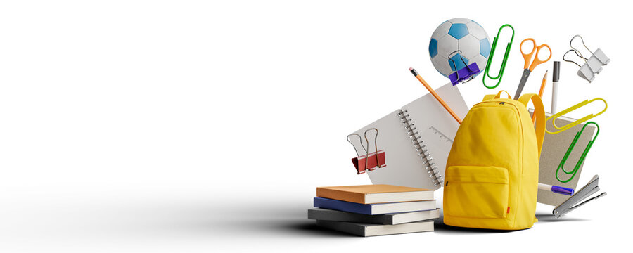 Copy space background for new semester of school concept. 3d rendering