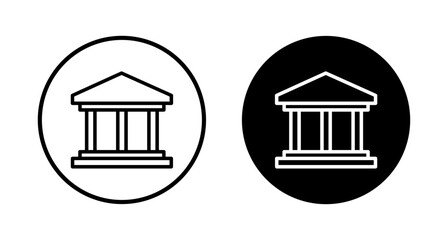 Bank icon vector isolated on white background. bank vector icon, museum, university