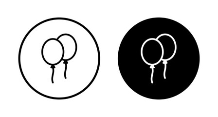 Balloon icon vector isolated on white background. party balloon icon decoration birthday vector. Balloon vector icon