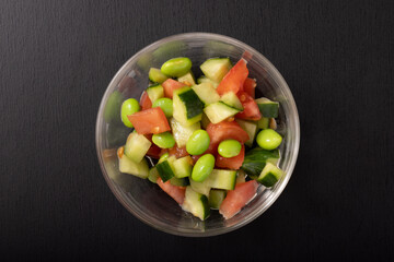 枝豆ときゅうりとトマトの夏サラダ