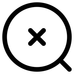 cross and magnifying