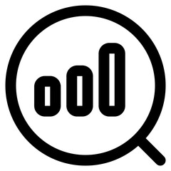 chart bar and magnifying