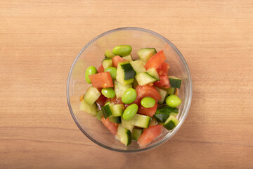 枝豆ときゅうりとトマトの夏サラダ