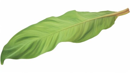 Obraz premium Green leaf on a white background.
