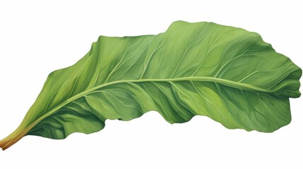 Fototapeta premium Green leaf on a white background.