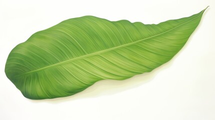 Obraz premium Green leaf with white background, suitable for all kinds of advertising.