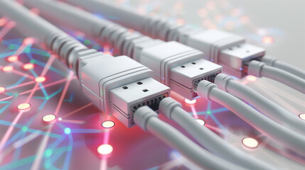 internet network cable on the computer digital data connectivity 