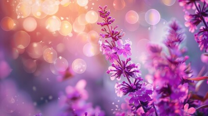 Flowers in purple with bokeh background