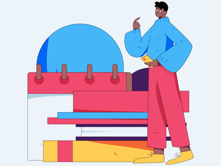 Check-in character flat vector concept operation hand-drawn illustration
