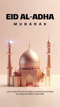 Pink Video Centric Eid al-Adha Greeting Mobile Video.
