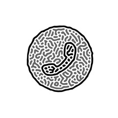 Unique Phone Smartphone Mobile Call Sign Icon Symbol in Abstract Style Pattern Bubble Contact