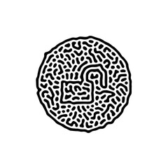 Unique UnLock Sign Icon Symbol for Smartphone App Mobile Security Protection Abstract Style Pattern