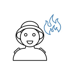 fireman concept line icon. Simple element illustration. fireman concept outline symbol design.