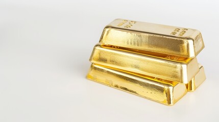 Gold bars isolated on white background. Financial concept.
