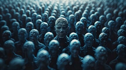 Obraz premium 3D illustration of a crowd of people.