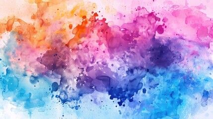 Vibrant watercolor splashes create an artistic background