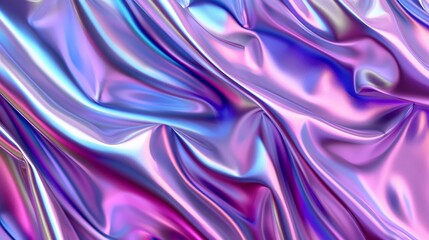 Obraz premium Processed collage of Iridescent fabric trendy cloth holographic texture. Background for banner, backdrop or texture for 3D mapping