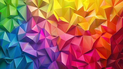 Obraz premium Color Blend Rainbow Trendy Low Poly BG Design. 