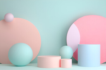 Fototapeta premium Bright pink Easter eggs sit isolated on a bright background