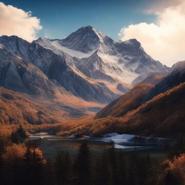 A breathtaking landscape in AI drawing