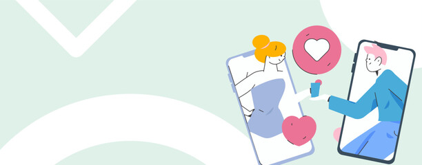 Happy Valentine's Day flat character vector concept business hand drawn illustration
