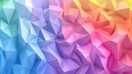 Fototapeta premium Color Blend Rainbow Trendy Low Poly BG Design. 