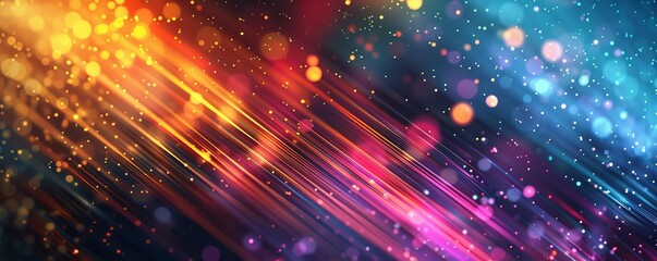 Obraz premium Abstract background with colorful stripes and bokeh lights