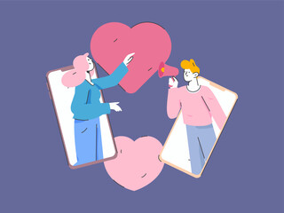 Happy Valentine's Day flat character vector concept business hand drawn illustration
