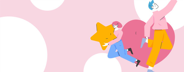 Happy Valentine's Day flat character vector concept business hand drawn illustration
