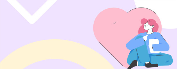 Happy Valentine's Day flat character vector concept business hand drawn illustration
