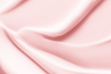 Fototapeta premium Pink cream texture. Skincare lotion, moisturizer, creamy cosmetic product background