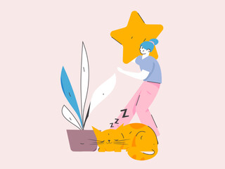 Happy Valentine's Day flat character vector concept business hand drawn illustration
