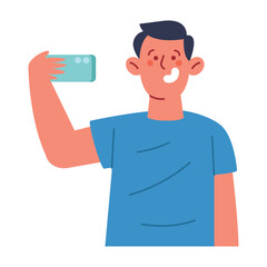 man takes selfie on the phone