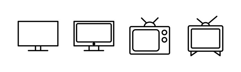 Tv icon set. television icon vector