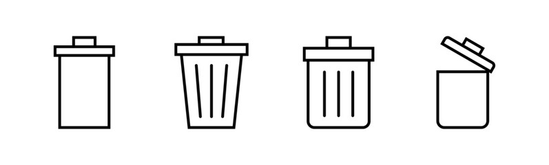 Trash icon set. trash can icon. delete icon vector. garbage