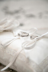 Light wedding background with decorations and lace