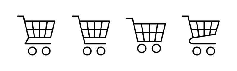 Shopping icon set. Shopping cart icon. Trolley icon vector