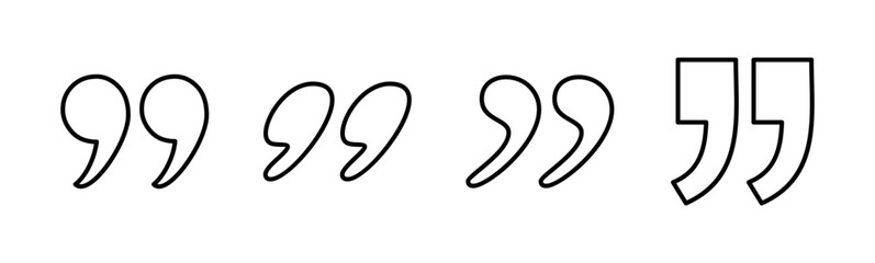 Quote icon set. Quotation mark symbol.