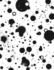 Monochrome Polka Dot Pattern with Varied Sizes
